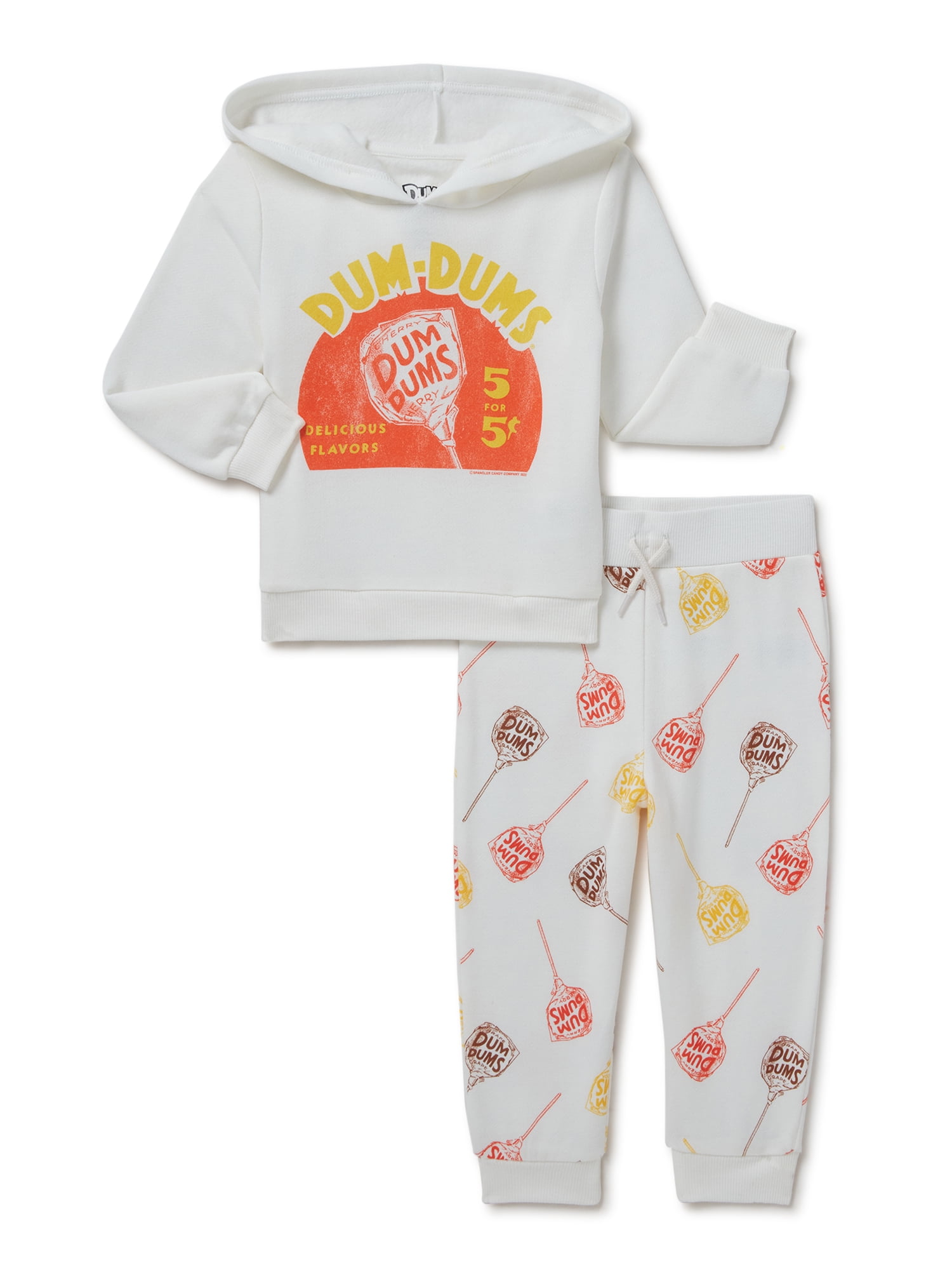 Dum Dums Lollipop Toddler Boy Fleece Hoodie Outfit Set, Sizes 12M-5T