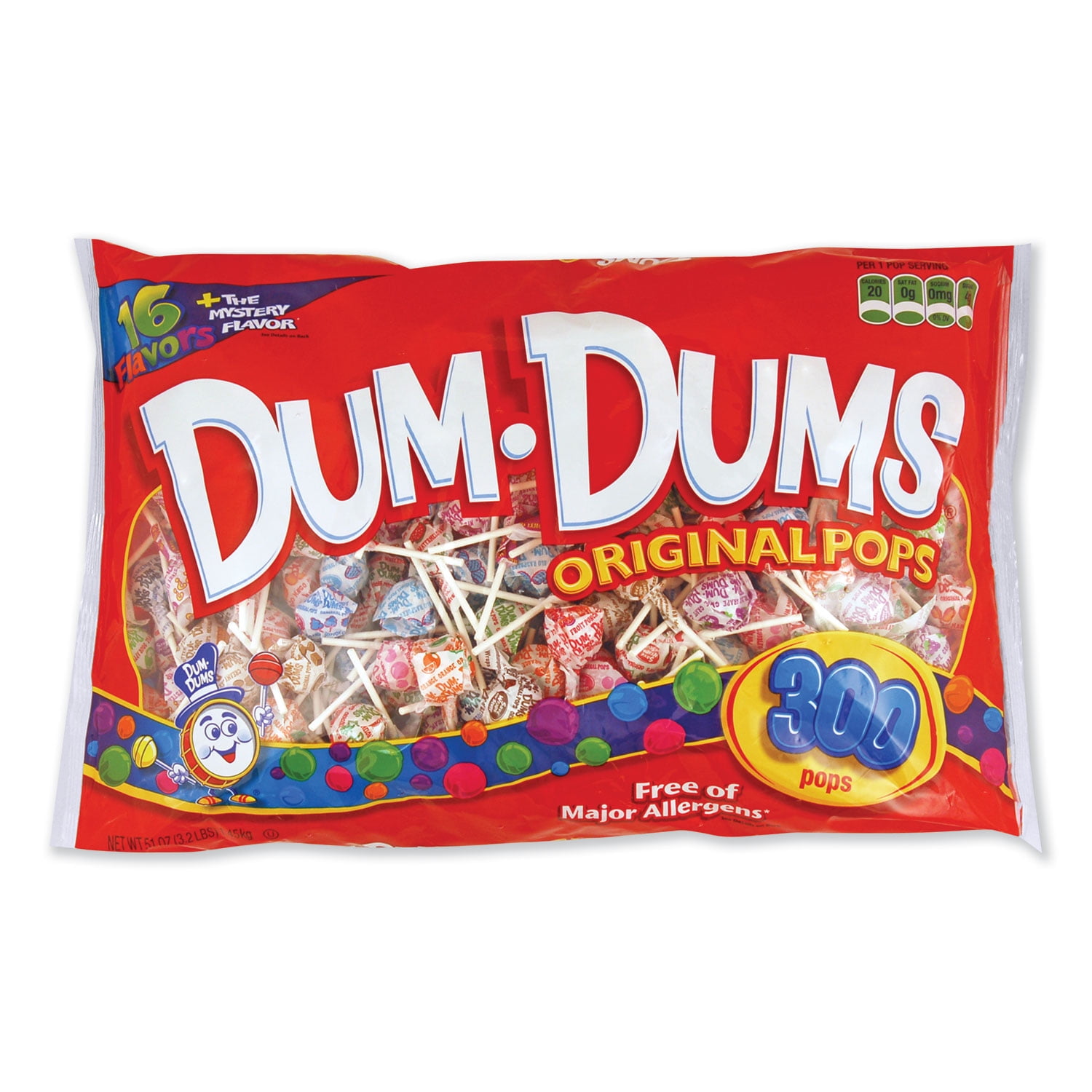 Dum Dums Lollipops Original Mix Flavor Lollipops Free of Major