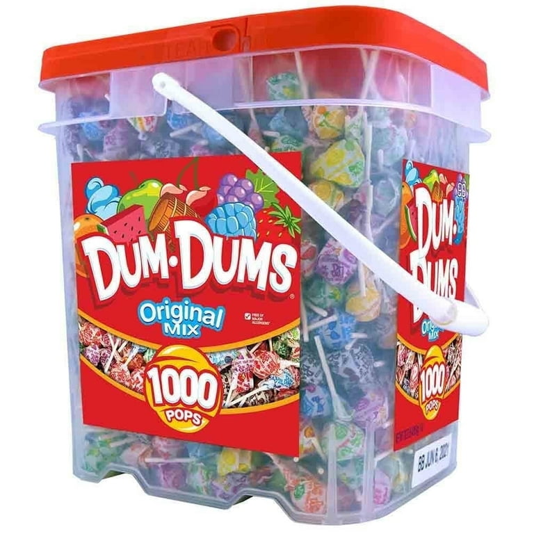 Dum Dums オリジナル ポップス 1,000 カウント バケツ Dum-Dum Pops 1,000 Count Bucket Original Mix Bulk Dum Dums Original Mix Flavors Lollipops Suckers Pop, 1000