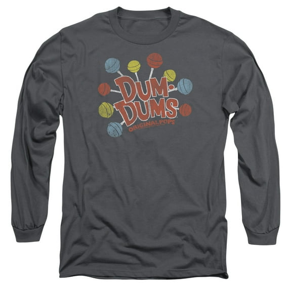 Dum Dums/Original Pops Long Sleeve Adult 18/1 T-Shirt Charcoal
