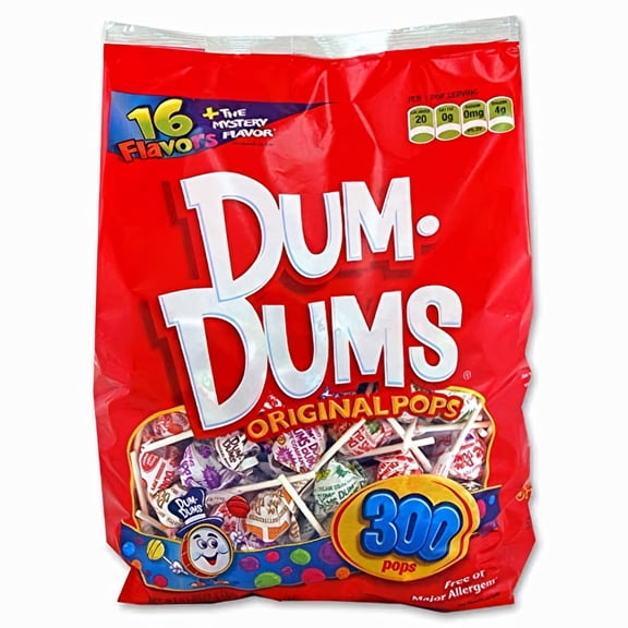 Dum Dums Original Mix Lollipops Candy 300-Count (51 oz) Bag (Pack of 20)