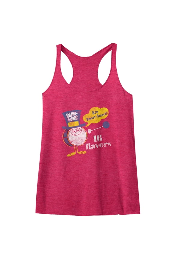 Dum Dums Smart Smart Vintage Shocking Pink Junior Women's Racerback Tank Top