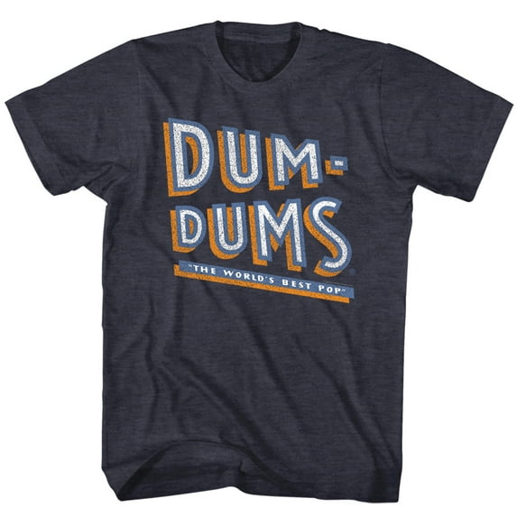 Dum Dums Stacked Dum Navy Heather Adult T-Shirt