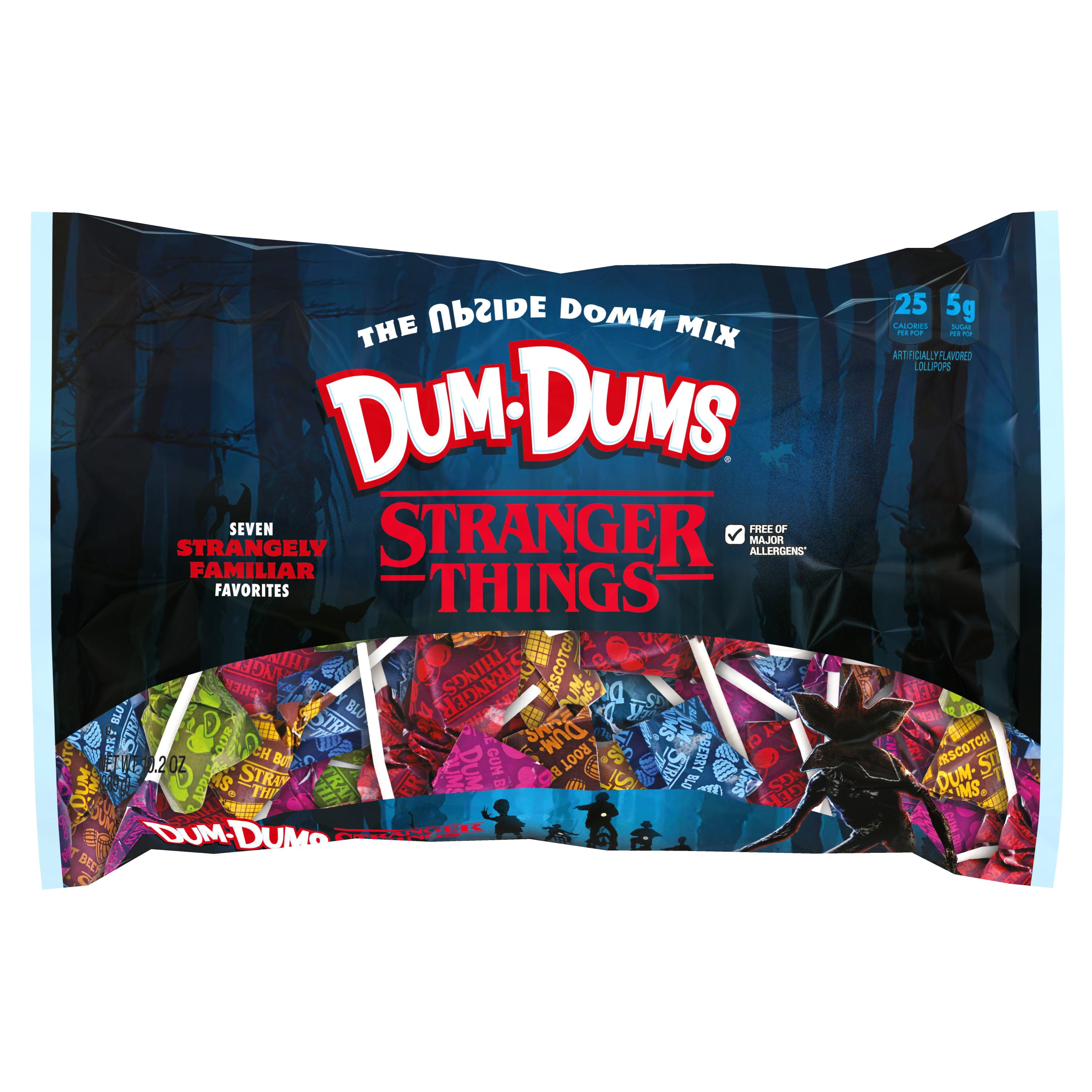 Dum Dums Stranger Things Mix Halloween Assorted Lollipops & Suckers, Hard Party Candy 10.2 oz. Lay Down Bag