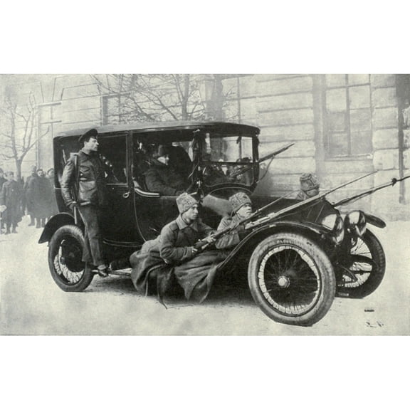 Duma Messengers Protected By Armed Guards. Russian Revolution History (24 x 18)