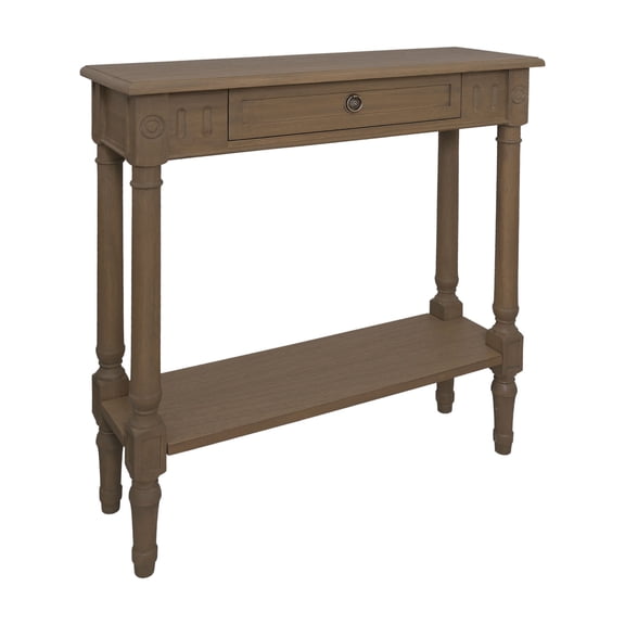 Dumaine Console Table with Shelf, 31.5"W, KD, Chestnut Brown