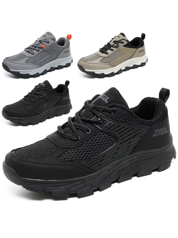 Men's Shoes Good Quality men pattern with grooves Black, 12