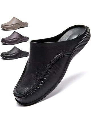  FQEQNQG Men's Slip-on Mule Loafers, Fashion Breathable Leather  Slip-on Shoes, Formal Wear Casual Backless Dress Slippers | Loafers 