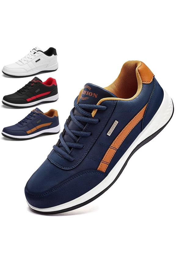 Mens Shoes Fashion Running Sneaker Casual Leather Sport Shoes Breathable Comfortable Walking Shoes