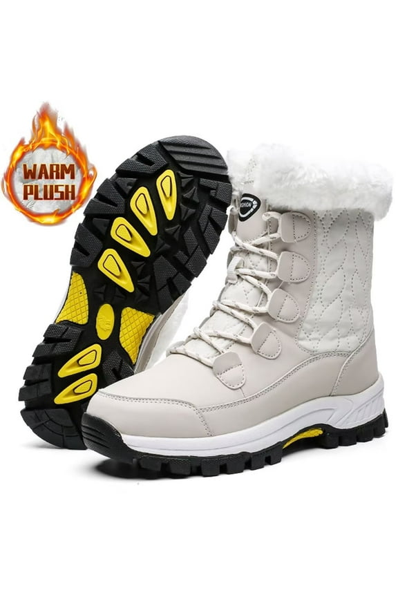 Snow Boots For Women Winter Waterproof Shoes Thickened Faux Fur Lined Frosty Warm Outdoor Boots