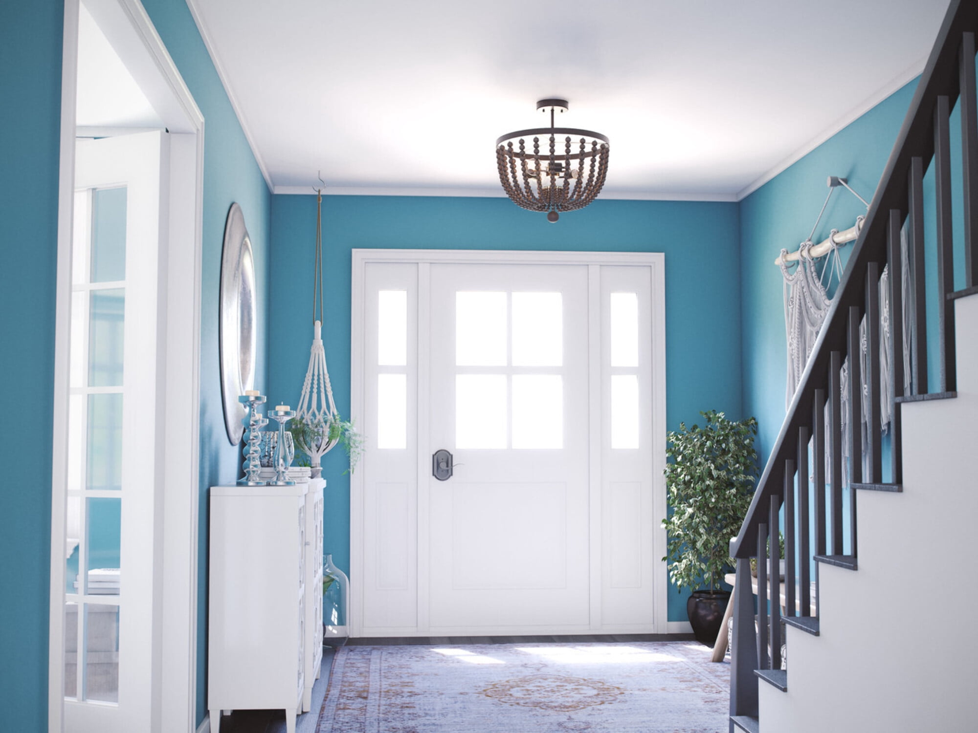Dumas 3 Light Wood Bead Semi Flush with Bronze Finish - Walmart.com