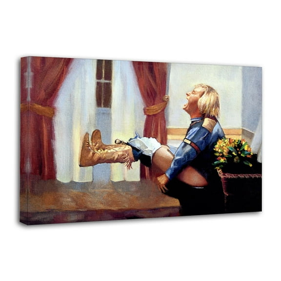 Dumb And Dumber Toilet Scene Bathroom Painting On Canvas Wall Art Poster Scroll Picture Print Living Room Walls Decor Home Posters 08x12inch(20x30cm)