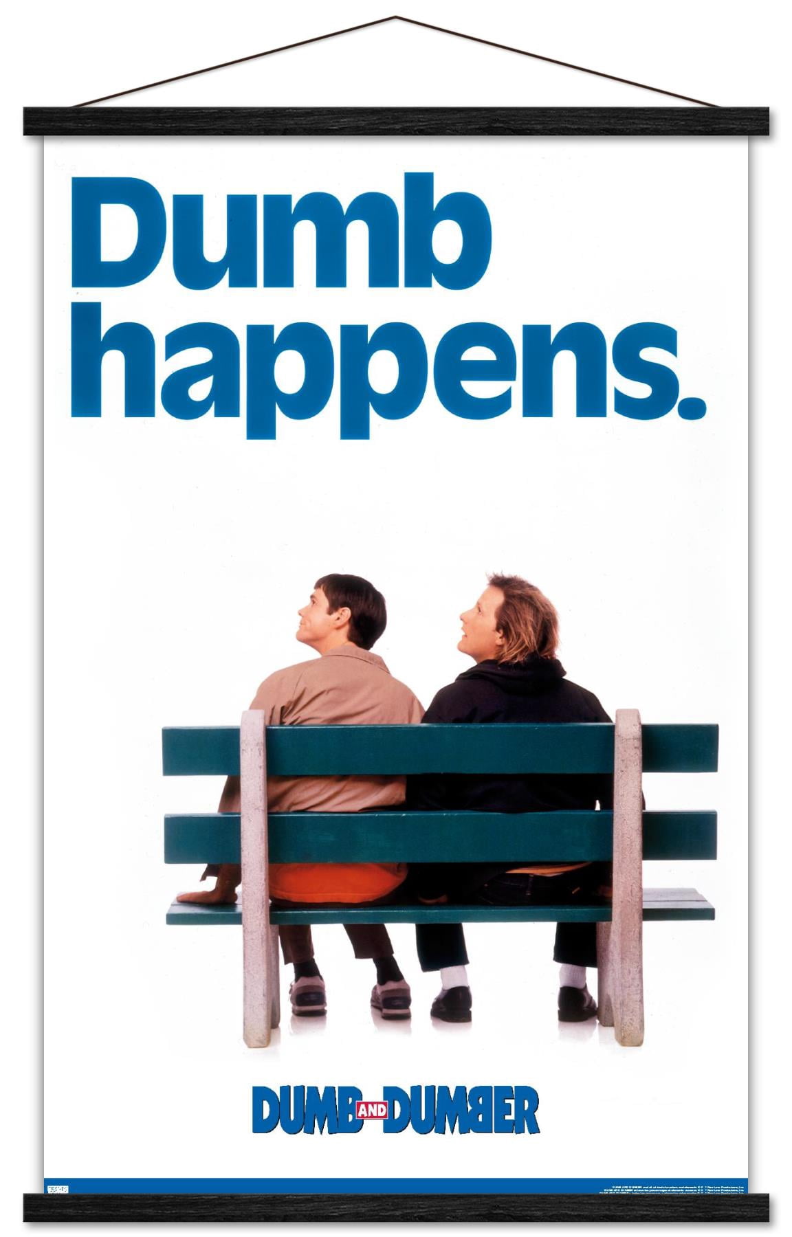 Dumb and Dumber - Dumb Happens Wall Poster with Wooden Magnetic Frame, 22.375" x 34"