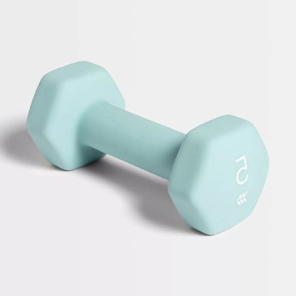 Dumbbell 5lbs Aqua-PVC Coated, Iron Filled, Arm Workout