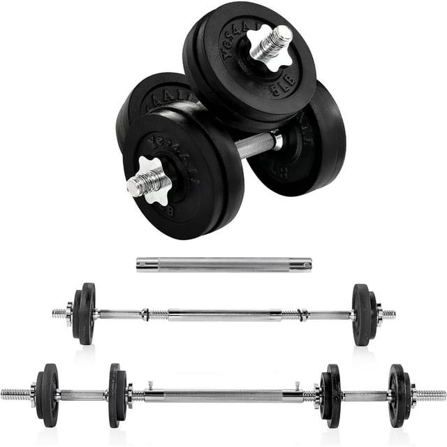 Yes4All Adjustable Dumbbell Set with Weight Plates, Star Lock Collars