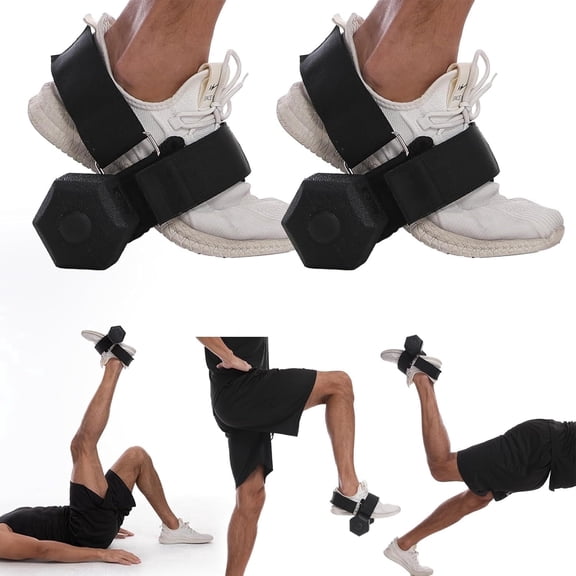 Dumbbell Foot Attachment for Glute Kickbacks & Leg Curls  Adjustable Ankle Strap for Hamstring Workouts, Home Gym Leg Training Equipment2 Packs