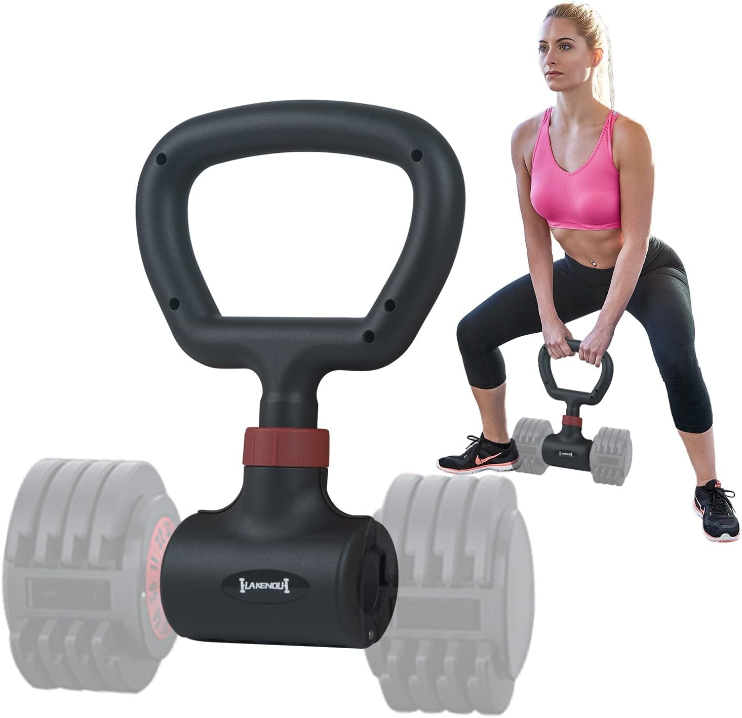 Dumbbell to Kettlebells Converter, Adjustable Strength Training Set for Exercise and Fitness