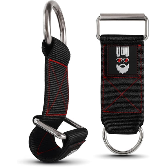 Dumbbell & Barbell Loading Straps | Attachment Straps for Dips, Pullups, Squats | Ultra , Heavy Duty & Secured | Attach any Dumbbell & Barbell to any Dip Belt | 8" & 6" Straps Included