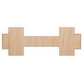thumbnail image 1 of Dumbbell Barbell Weight Lifting Solid Wood Shape Unfinished Piece Cutout Craft DIY Projects - 6.25 Inch Size - 1/8 Inch Thick, 1 of 7