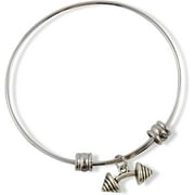 Dumbbell Bracelet Bangle Jewelry Jewlry Barbell Fitness Charm Accessories Stuff Gift for Kids Men Women Boys Girls Decor Strength Weight Lifting Bodybuilding Gym Wear Dumbbell Gifts Bent Dumbbell