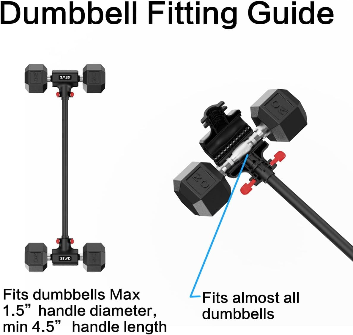 Converter Barbell Set - 220LB Capacity Adjustable Weight Lifting Bar for Home Gym Full Body Workout