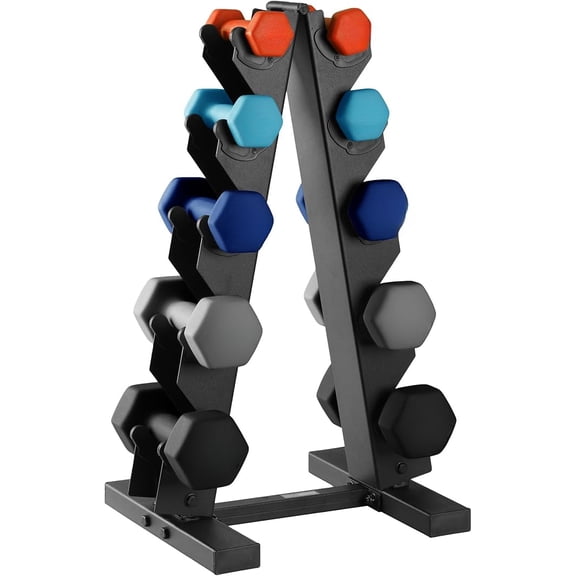Dumbbell Free Hand Weight Set with Rack, Ideal for Home Exercises to Gain Tone and Definition, Pastel