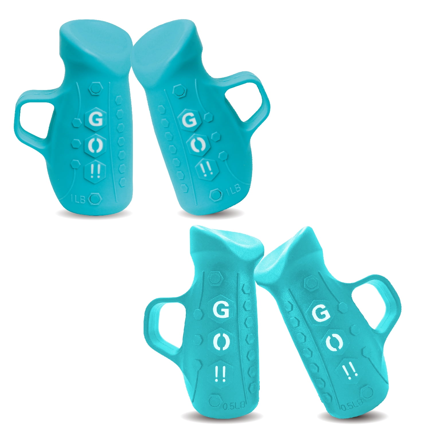 Dumbbell Go Pods Set of 4, Egg Weights, Add weight training for yoga, walking, jogging, water aerobics, high-intensity exercises, running, 1lb x 2 and 0.5lb x 2