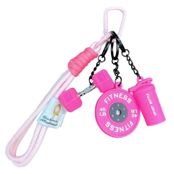 Dumbbell Keychain Set with Silicone Handle, Silicone Gym Keychain Motivational Fitness Gift for Women Men, Gym Bag Charm Accessories for Workout Enthusiasts