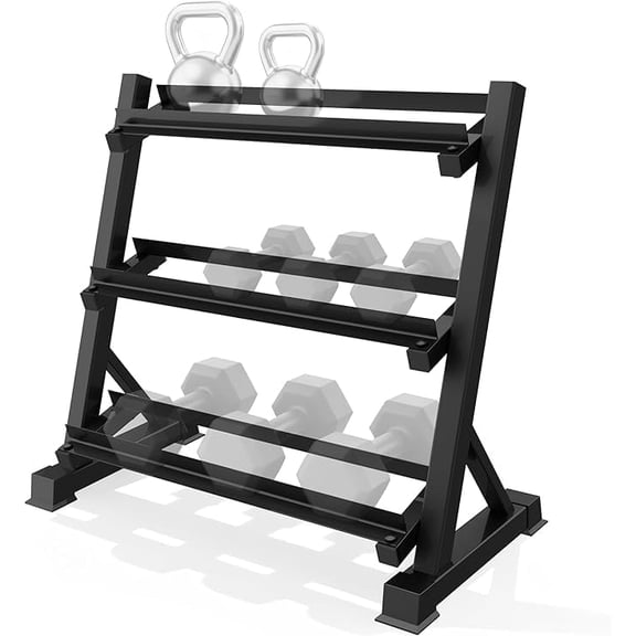 3-Tier Heavy Duty Dumbbell Rack, 1000 LB Capacity Weight Rack Organizer, Commercial Grade Space Saving Storage Stand for Adjustable Dumbbells, Home Garage & Commercial Gym Equipment