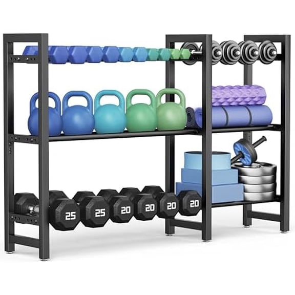 Dumbbell Rack 3-Tier Weight Stand Dumbbell Storage 50In Length For Home Gym Adjustable Spacing$$Sport & Recreation Other