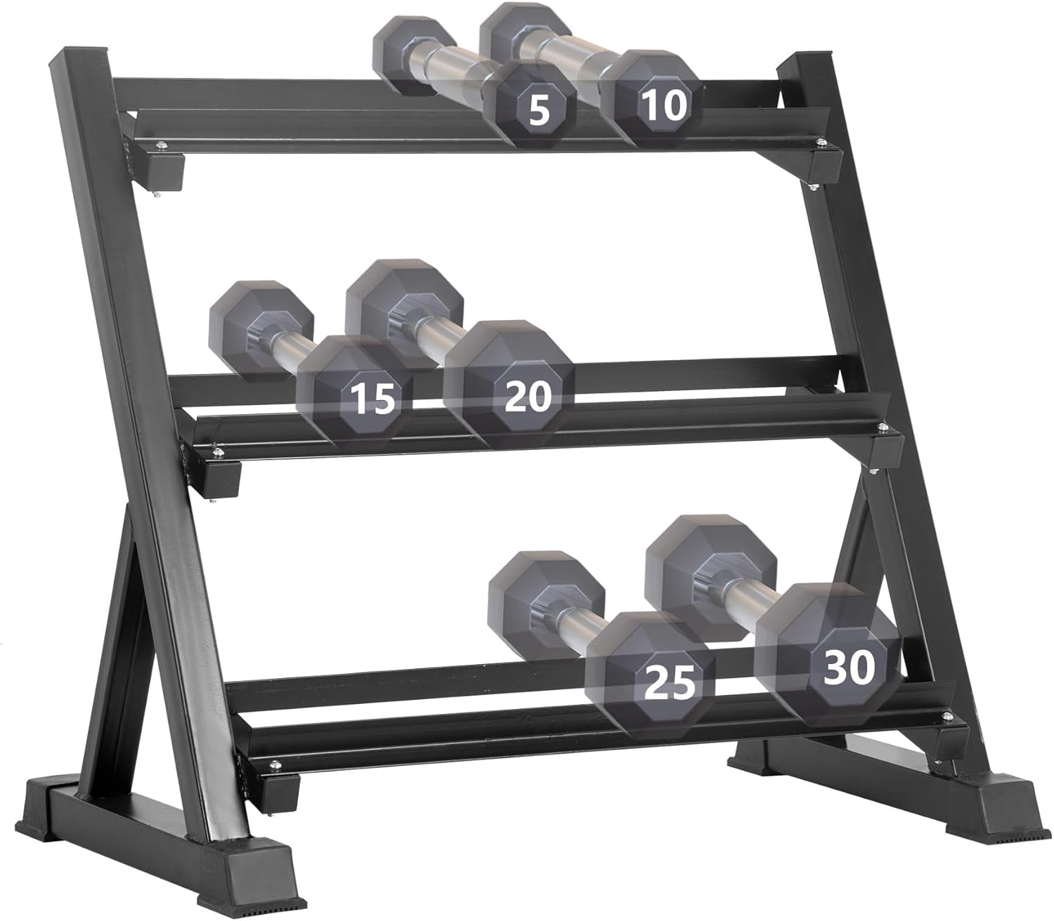 Weigth Storgae Rack Dumbbell Rack 3 Tier Weight Storage Organizer Racks with Solid Steel ...