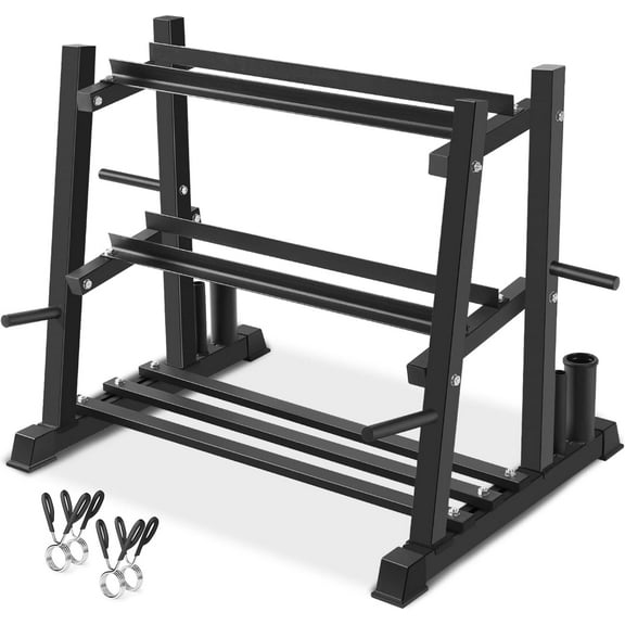 Dumbbell Rack, Dumbbell Set with Rack Stand, Dumbbells Weights Rack for Home Gym, Weight Rack for Dumbbells, Kettlebells, and Weight Plates 1100LBS
