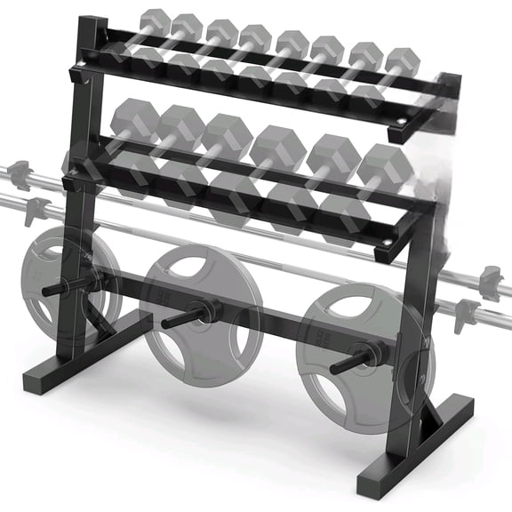 Dumbbell Rack Home Gym Adjustable Weight Rack Dumbbell Storage Rack Multi-layer Weights Stand for Dumbbells/Kettlebells/Weight Plates and Weight Bar(Rack Only)