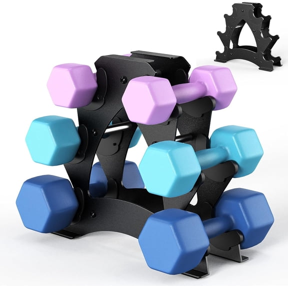 Dumbbell Rack Stand Only - Heavy Duty Weight Rack for Home Gym Organization, Compact Dumbbell Stand for Space Saving, Small Weight Storage for 1-15 LB Dumbbells in Home/Office/Studio