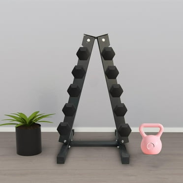 Dumbbell Rack Stand Only, 5 Tier Weight Rack for Dumbbells Compact A-Frame Home Gym Space Saver, Max Wight Capacity 480LB, Black