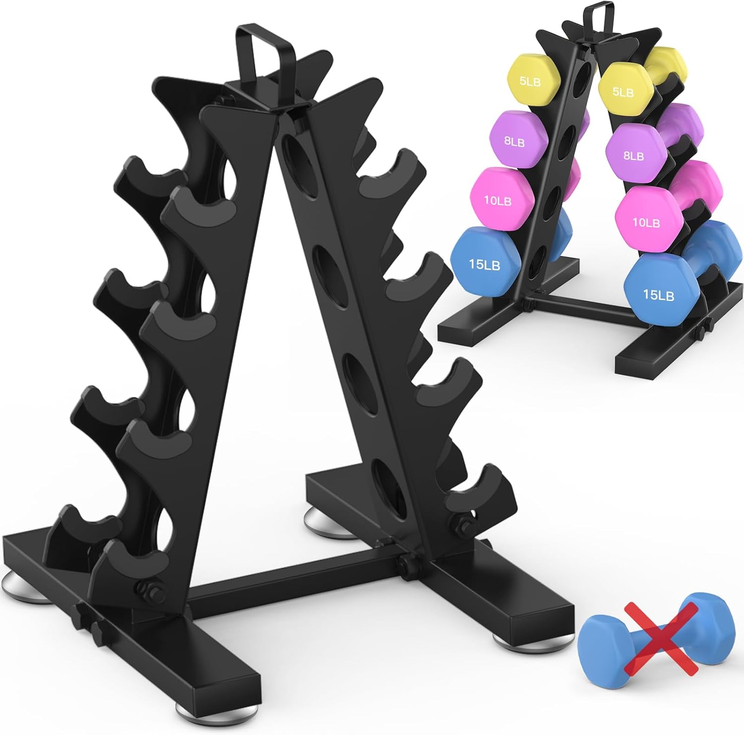 Movable Weight Rack Dumbbell Rack Stand Only, Weight Rack for Dumbell Set Home Gym Storage ...