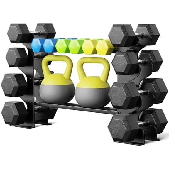 Dumbbell Rack Stand for Home Gym: Rack Only Holder for Dumbbells, Free Weights, 400LB Capacity Heavy-Duty Compact Storage Organizer