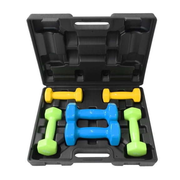 Dumbbell Set with Storage Case,Non-Slip, Anti-Roll Hand Weights for Home Gym Strength Training(3+5+8 LBS Packed in Pairs)