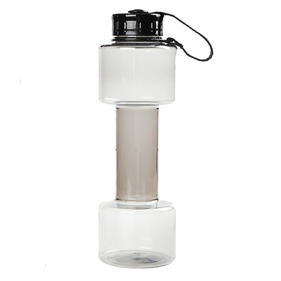 Dumbbell Shaped Water Bottle 700Ml Portable Plastic Sports Hydration Jug for Gym Workout Outdoor Fitness Bottle Gray