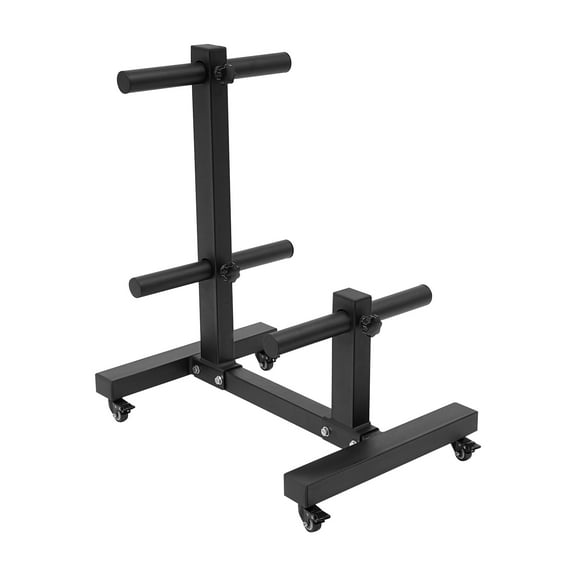 Dumbbell Stand with 1102.3 lbs Capacity, 6 Weight Plate Storage Posts, Q235A Steel Frame, Impact-Resistant, Easy to Move and Clean, Ideal for Fitness Enthusiasts