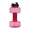 thumbnail image 1 of Dumbbell Water Bottle 2.2L – Portable Gym & Fitness Sports Bottle for Workout Hydration, See-Through Design - Red, 1 of 6