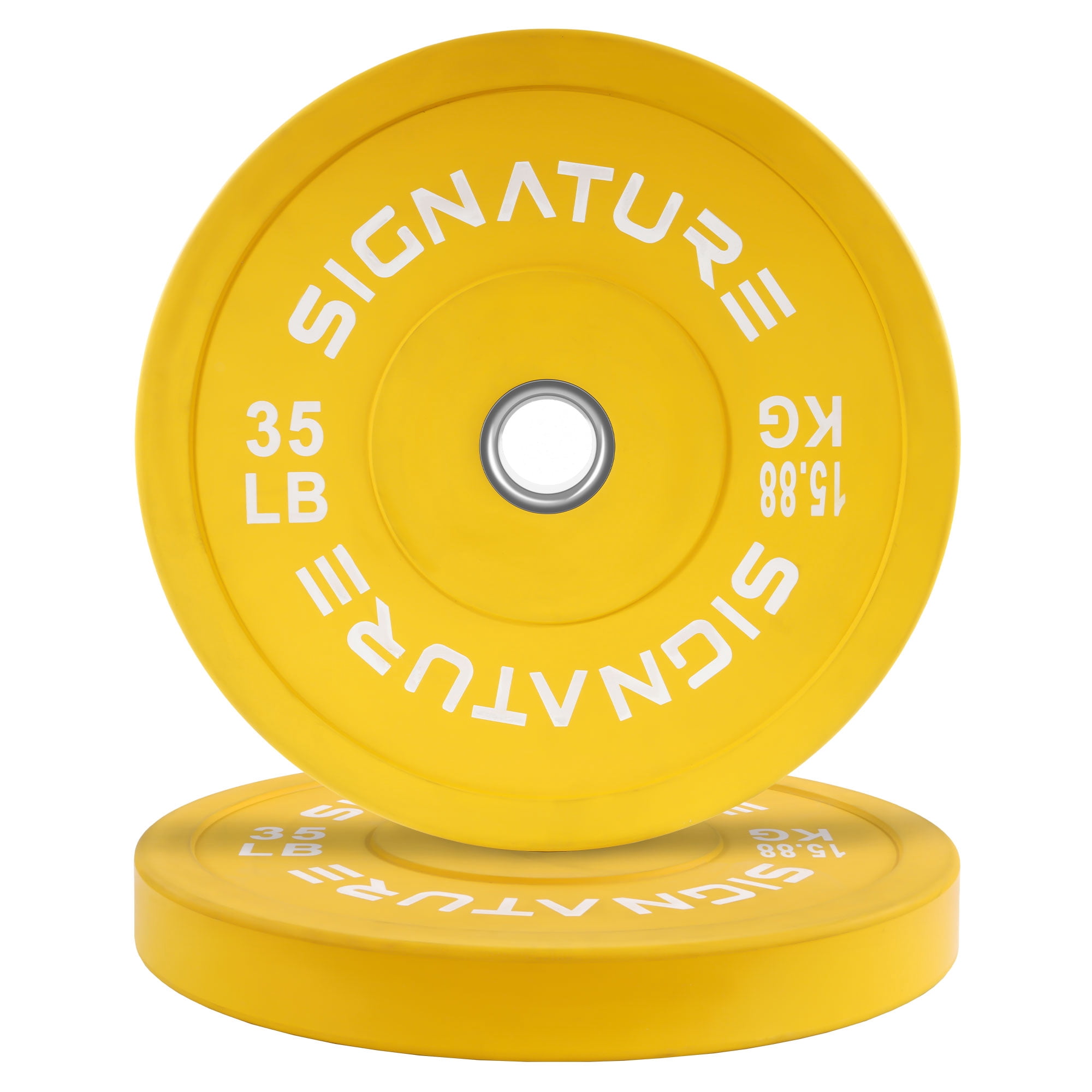 BalanceFrom Signature Fitness Bumper Plates, 35 lbs Pair – Crafted from 100% Virgin Rubber for Maximum Durability, Low Odor, and Superior Protection for Floors and Equipment