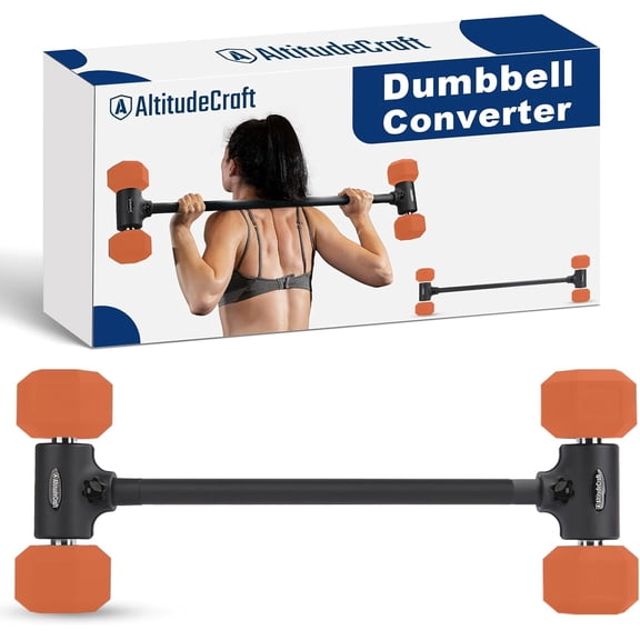 Dumbbell to Barbell Converter, Transform Dumbbells to Barbell Bar, Dumbbell Barbell Converter for Home Gym, Adjustable to 200 lb Capacity