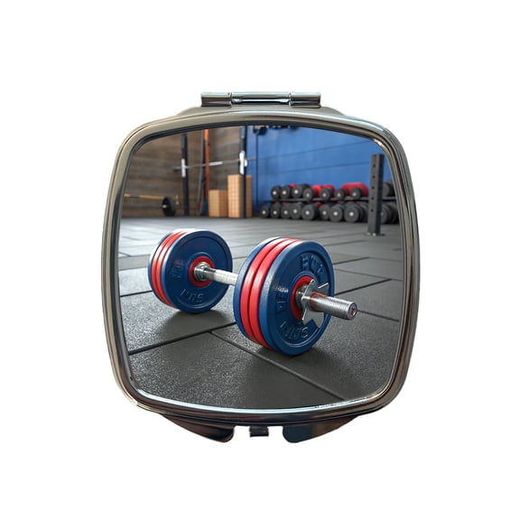 Dumbbells Workout Exercise Gym Travel Makeup Handbag Purse Small Pocket Compact Mirror