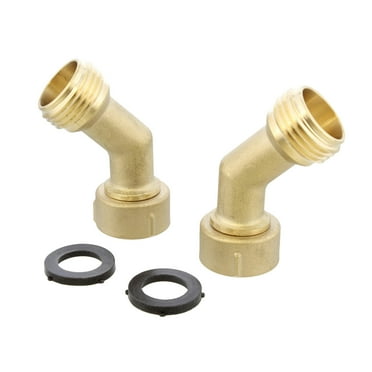 Dumble 45 Degree Garden Hose Elbow Fitting Hose Connector 2-Pack with 4 Washers