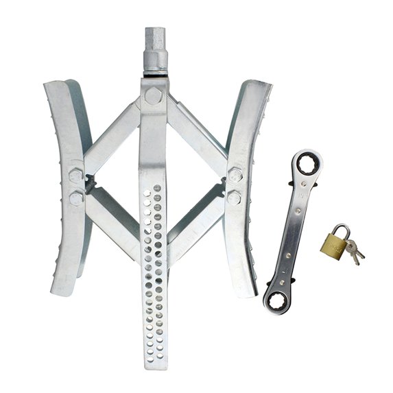 Dumble Metal Locking RV Tire Chock Trailer Wheel Lock RV Wheel Stabilizer 1-Pack