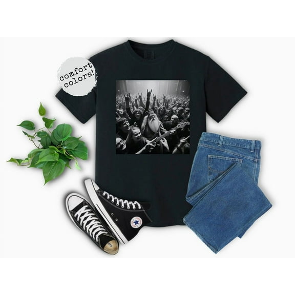 Dumbledore Playing Guitar Comfort Colors T-Shirt Harry Potter Meme Wizarding Fan Shirt Potterhead Christmas Birthday Gift Potter Book Funny 90s Vintage, Graphite Color, Size S