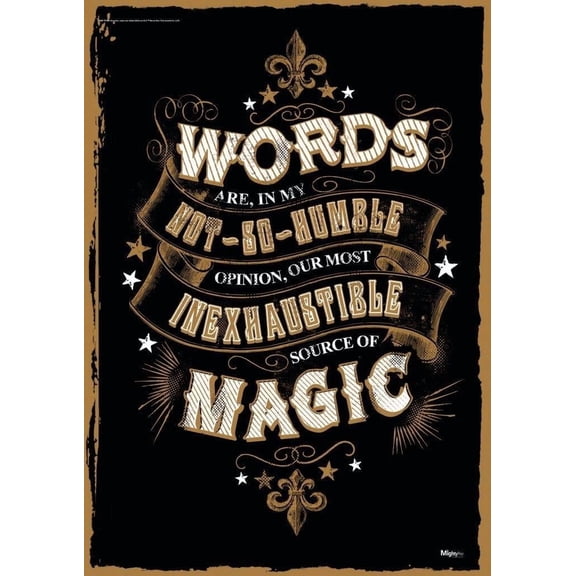 Dumbledore Quote Words Are Our Most Inexhaustible Source of Magic – Durable 17” x 24" Wall Art – NOT Made of Paper – Collectible