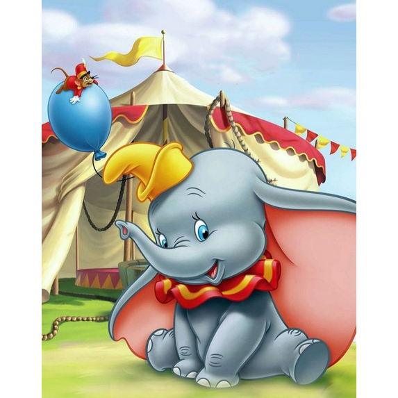 Dumbo 5D Diamond Art Kits Diamond Art for Adults Cross Stitch Kit for Wall Art 12 x 16 Inch