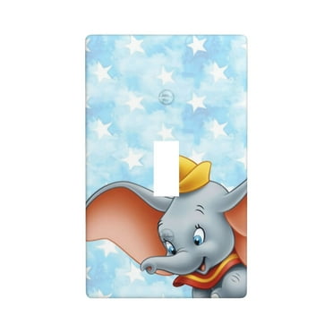 Dumbo Anime Light Switch Cover Plates, Single Lever Wall Plate, 1 Gang Decorative Light Switch Cover